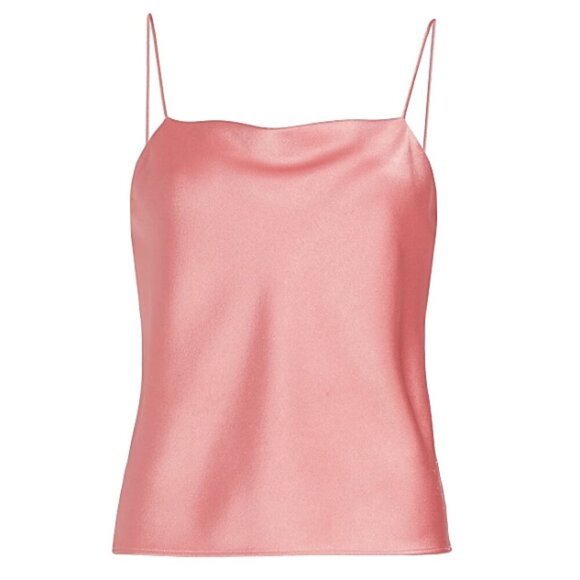 Alice + Olivia 'Harmon' Draped Satin Camisole Top, Rose Pink - Picture 1 of 4